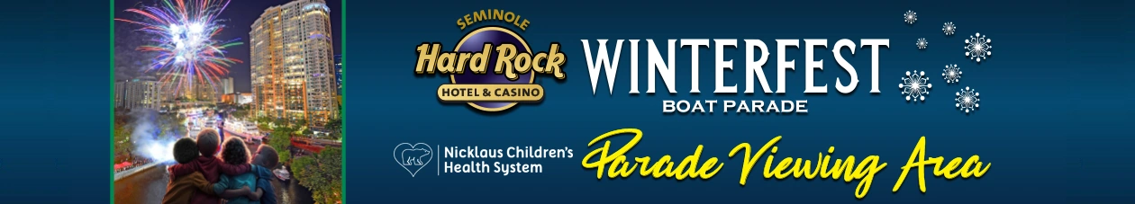 Seminole Hard Rock Winterfest Boat Parade Viewing Area top banner