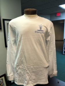 Front of white long sleeve tee shirt