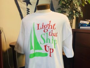 Front of 'Light That Ship Up' tee