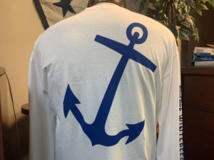 White long sleeve with anchor shirt back