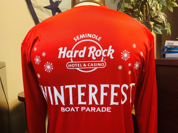 Red long sleeve and quick dry shirt back
