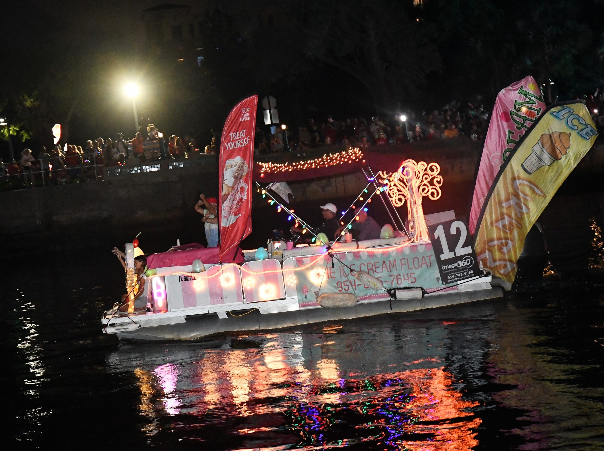 The Ice Cream Float, boat number 12 in the 2021 Winterfest Boat Parade