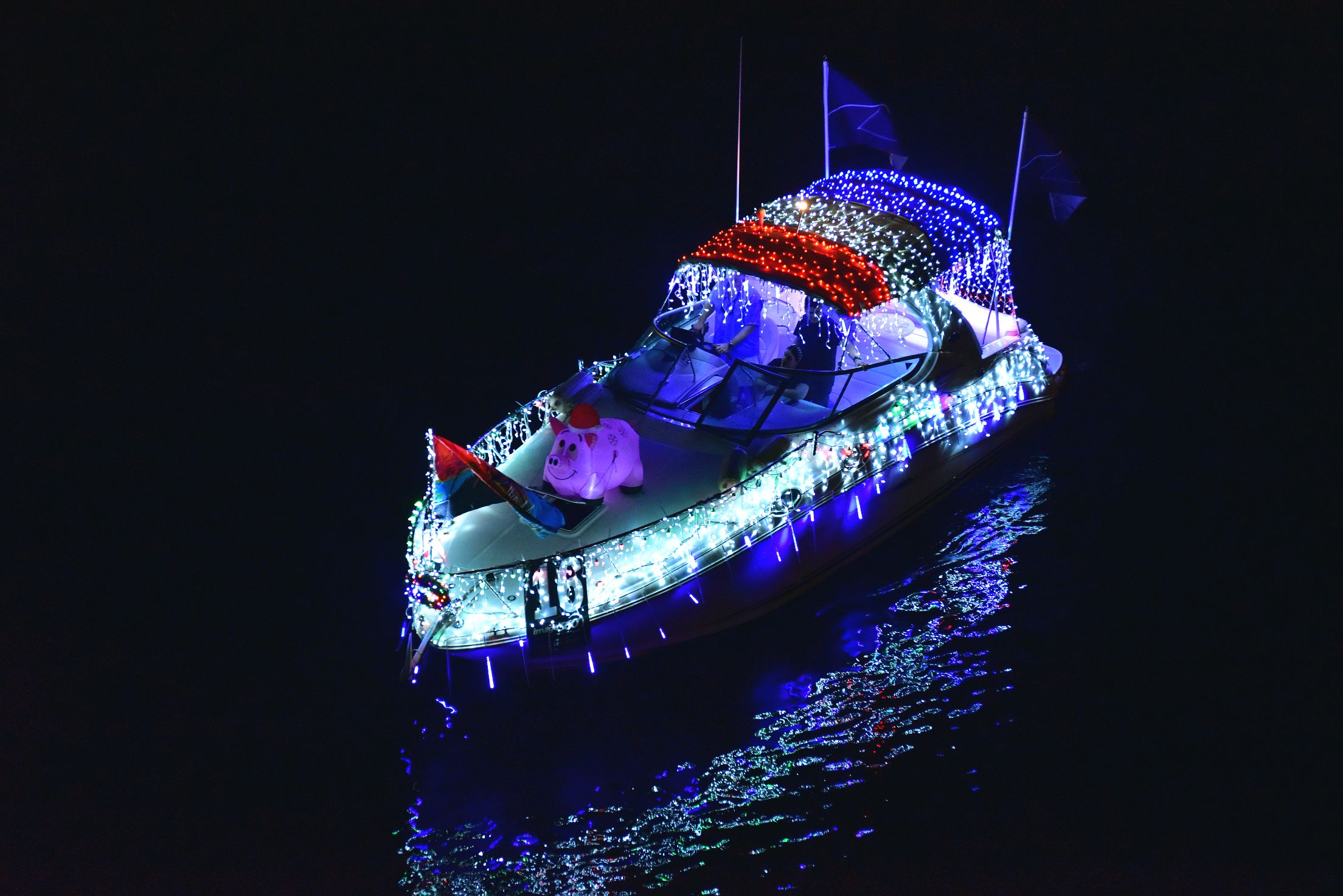 Felicity, boat number 16 in the 2021 Winterfest Boat Parade