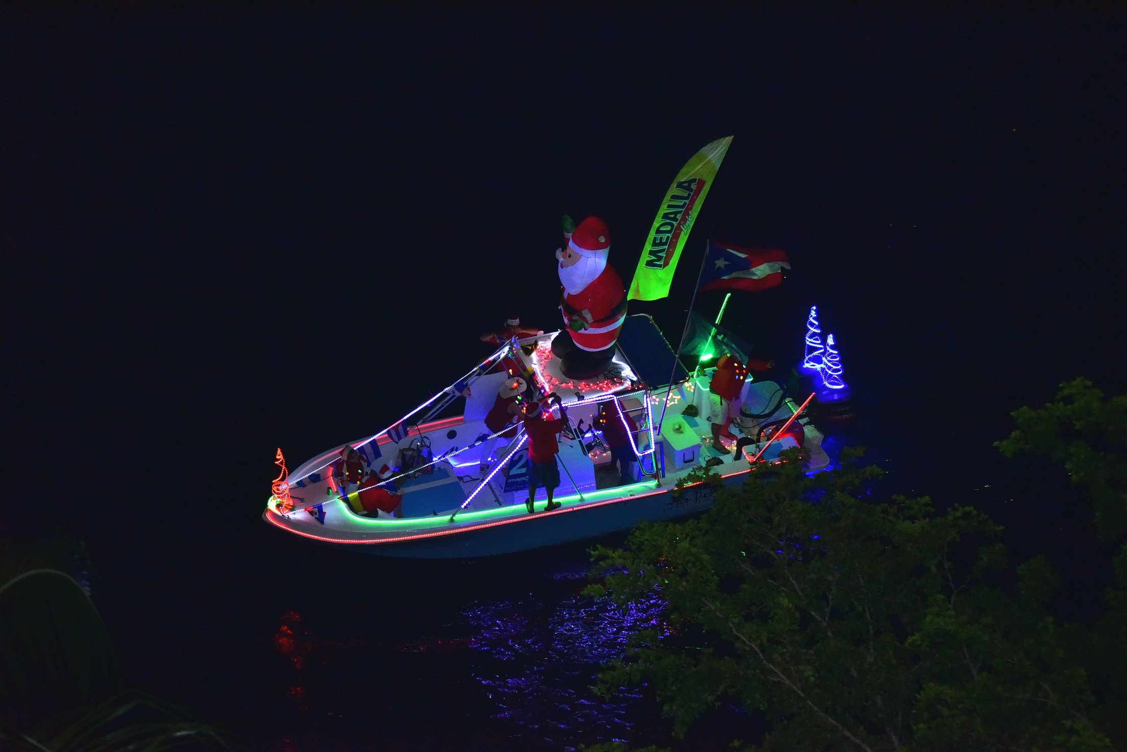 Poseidon Marine, boat number 29 in the 2021 Winterfest Boat Parade