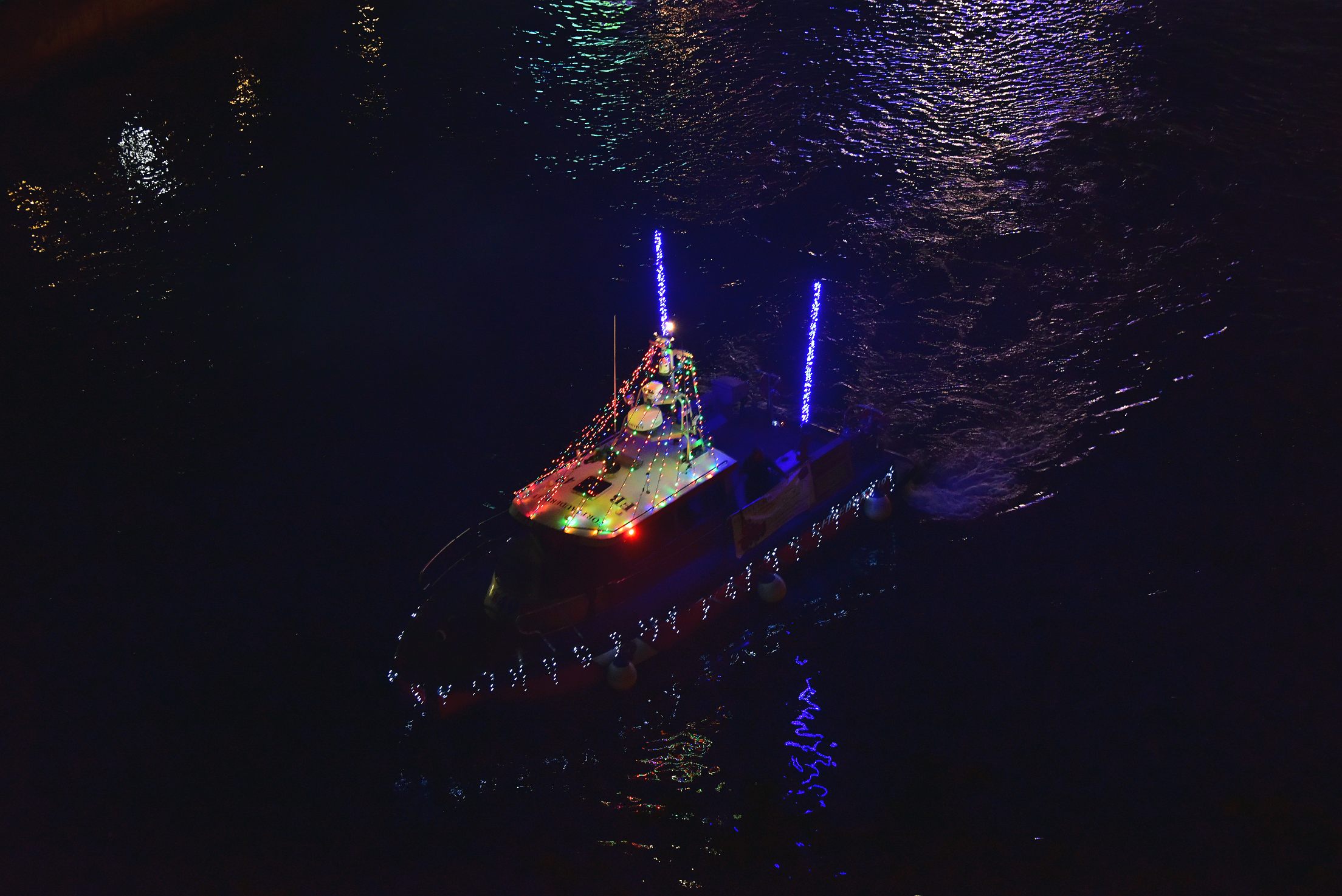 Fort Lauderdale Fire Boat 49, boat number 3 in the 2021 Winterfest Boat Parade