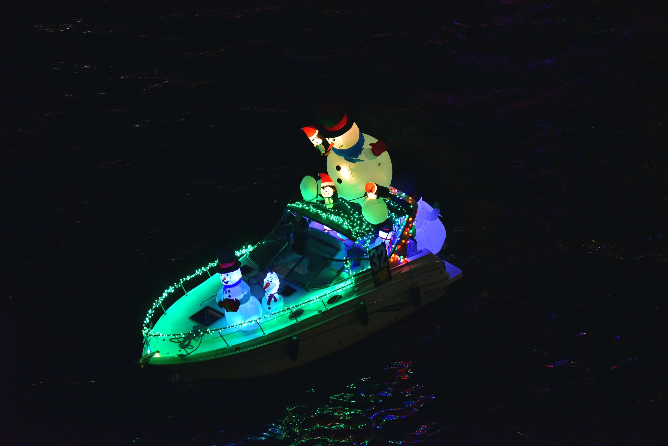 Dunn Deal, boat number 32 in the 2021 Winterfest Boat Parade
