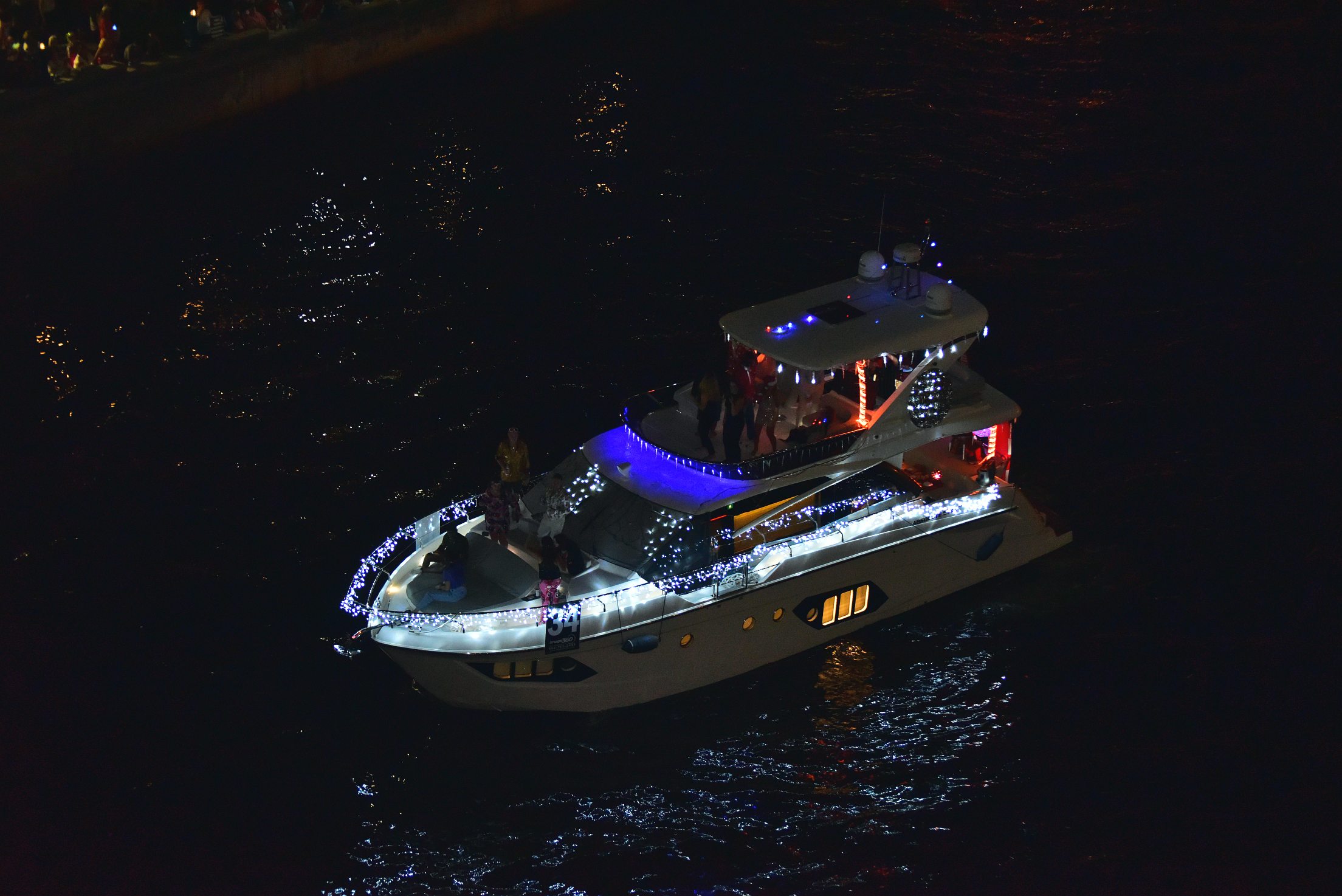 War Eagle, boat number 34 in the 2021 Winterfest Boat Parade