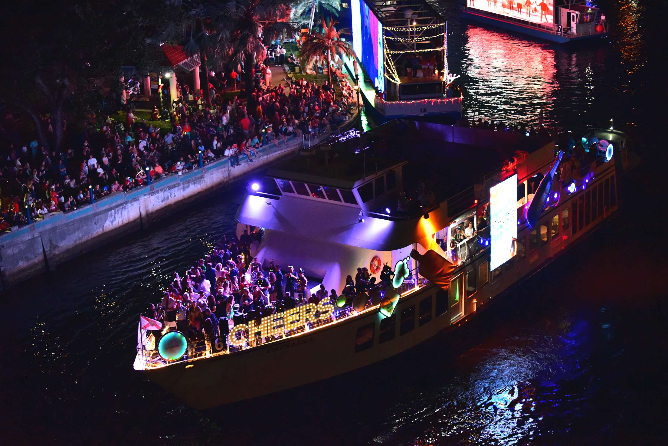 Republic National Distributing Company on board Catalina, boat number 6 in the 2021 Winterfest Boat Parade
