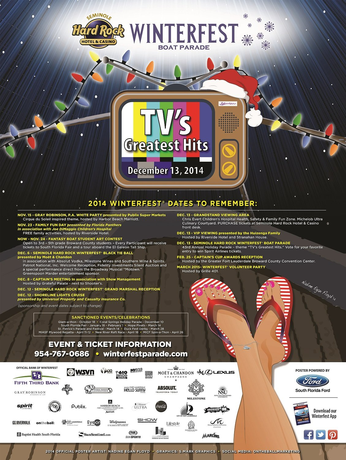2014 Promotional Poster with Event Dates and Descriptions, Parade Poster and Sponsor Logos
