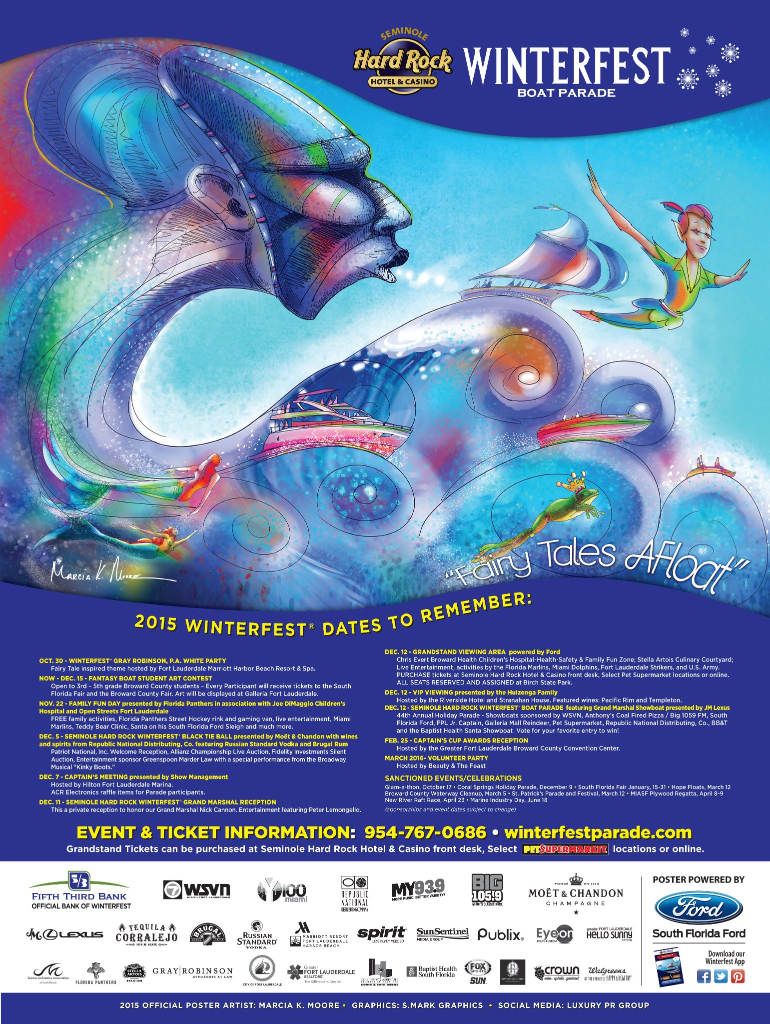 2015 Promotional Poster with Event Dates and Descriptions, Parade Poster and Sponsor Logos