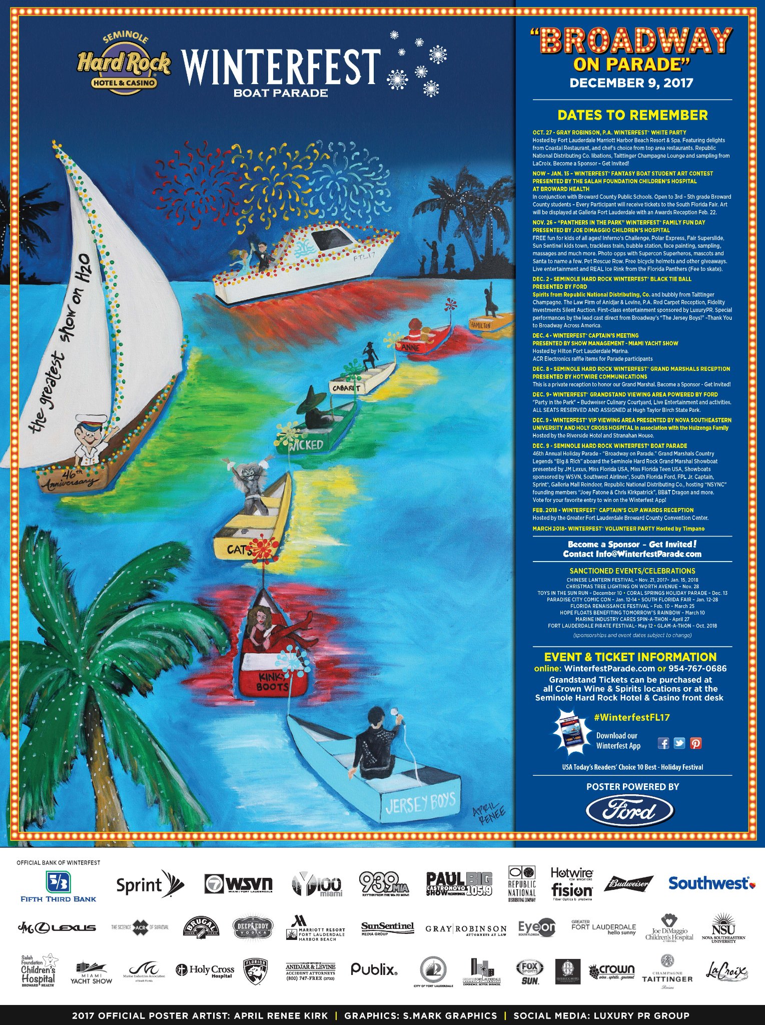 2017 Promotional Poster with Event Dates and Descriptions, Parade Poster and Sponsor Logos
