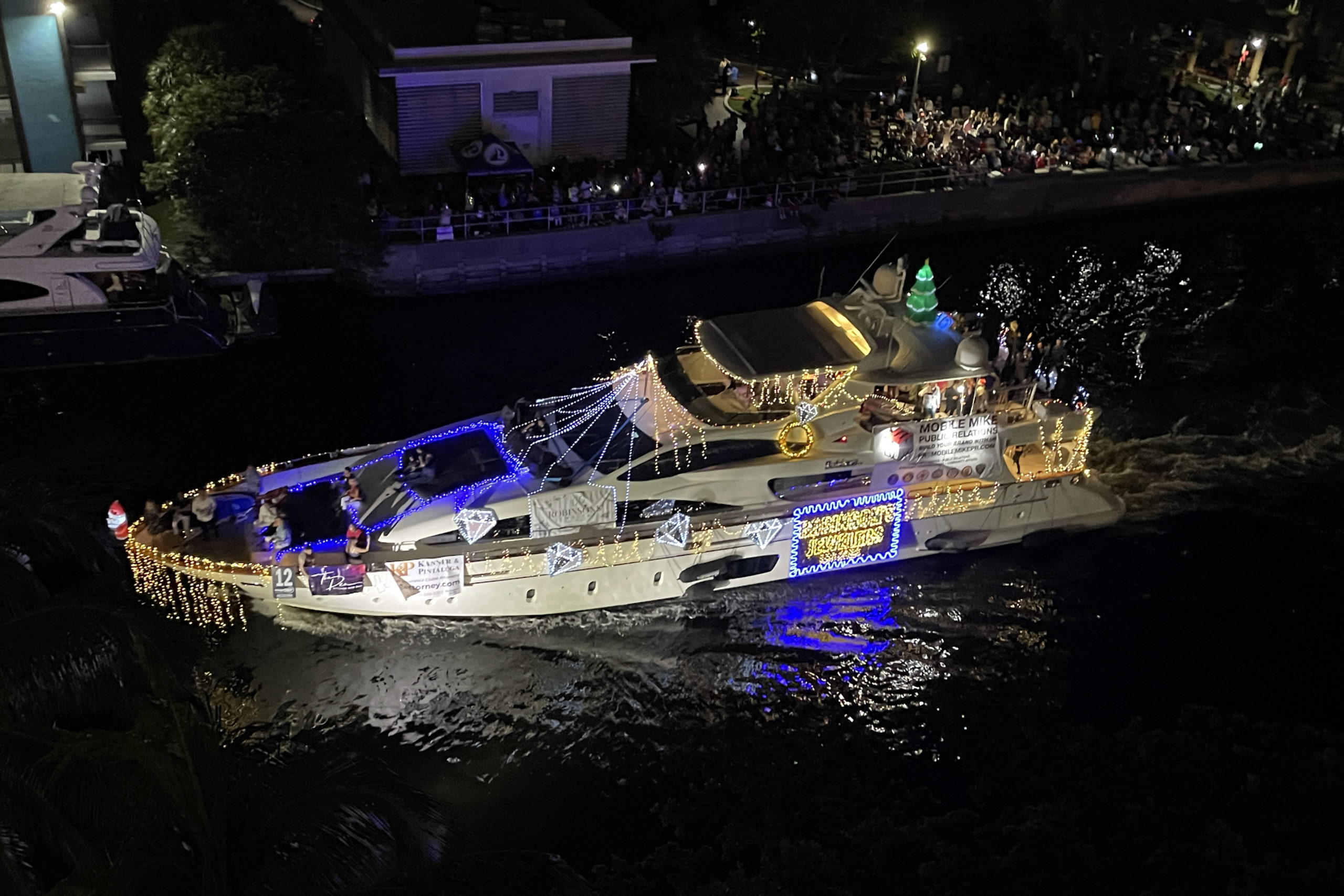 USS Mobile Mike, boat number 12 in the 2022 Winterfest Boat Parade