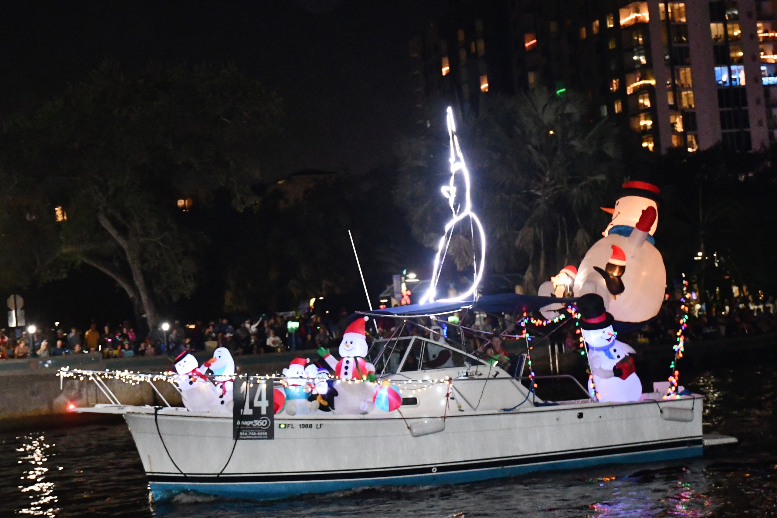 Dunn Deal, boat number 14 in the 2022 Winterfest Boat Parade