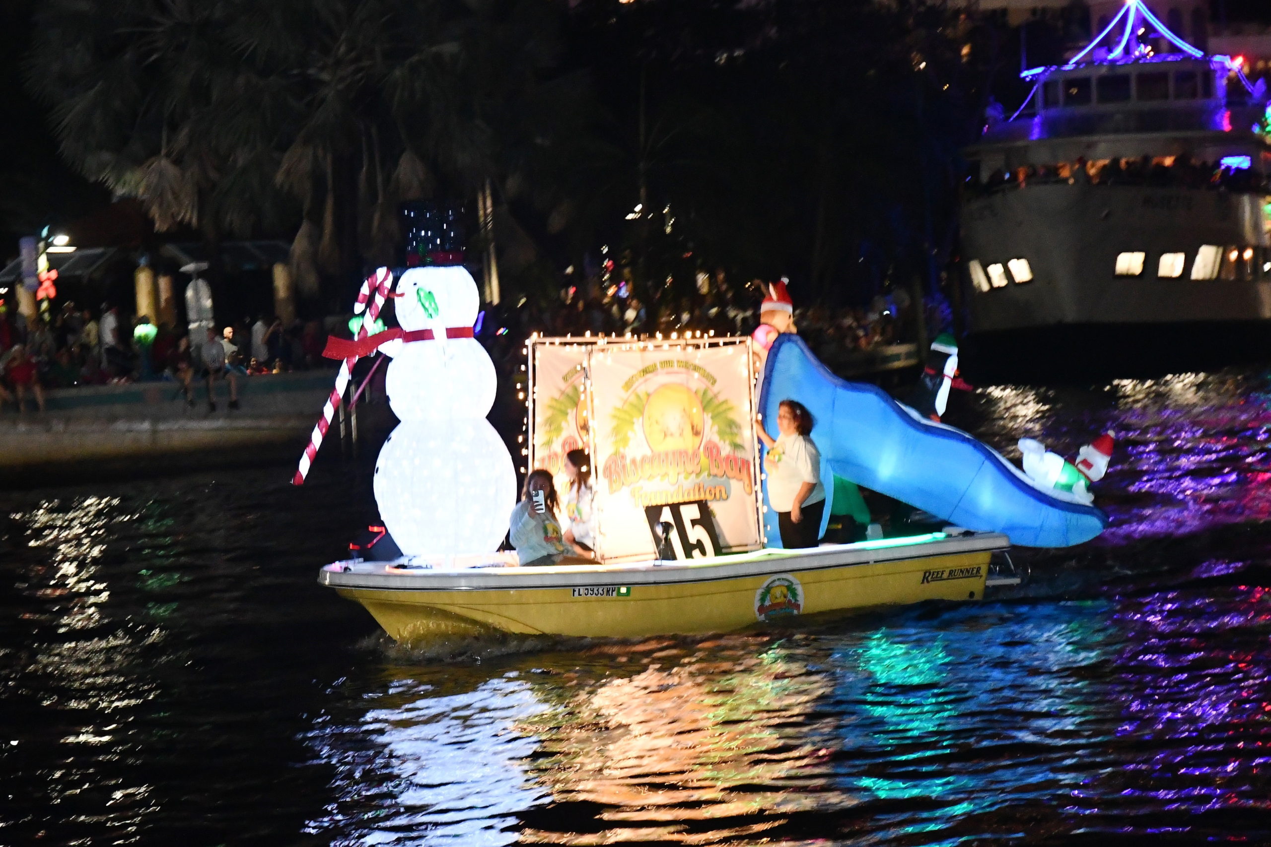 Biscayne Bay Foundation, boat number 15 in the 2022 Winterfest Boat Parade
