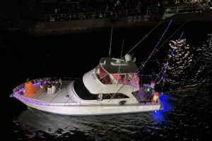 Heyca Square Pants, boat number 49 in the 2022 Winterfest Boat Parade
