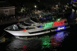 WSVN aboard Royal Princess, boat number 7 in the 2022 Winterfest Boat Parade