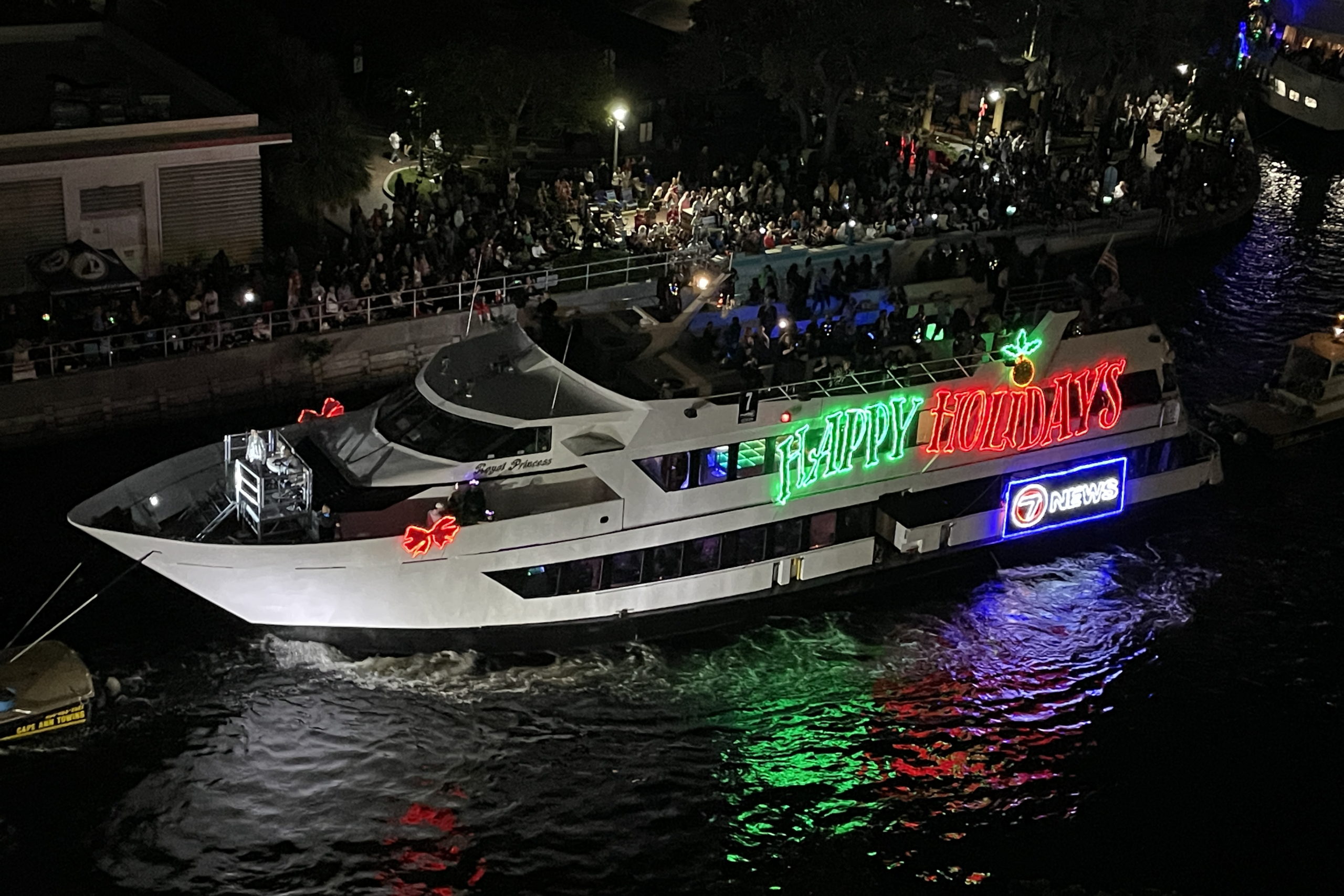 Royal Princess, boat number 7 in the 2022 Winterfest Boat Parade