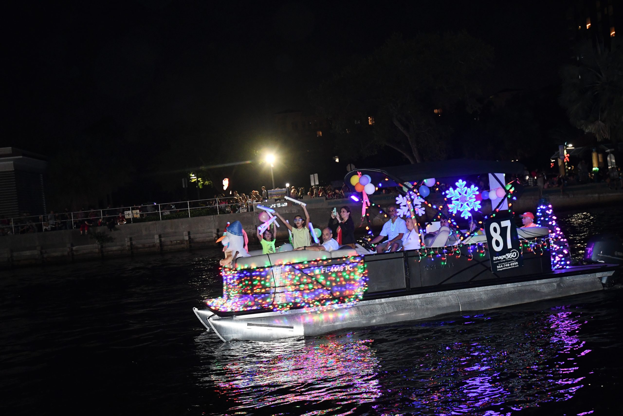 Tooned Out, boat number 87 in the 2022 Winterfest Boat Parade