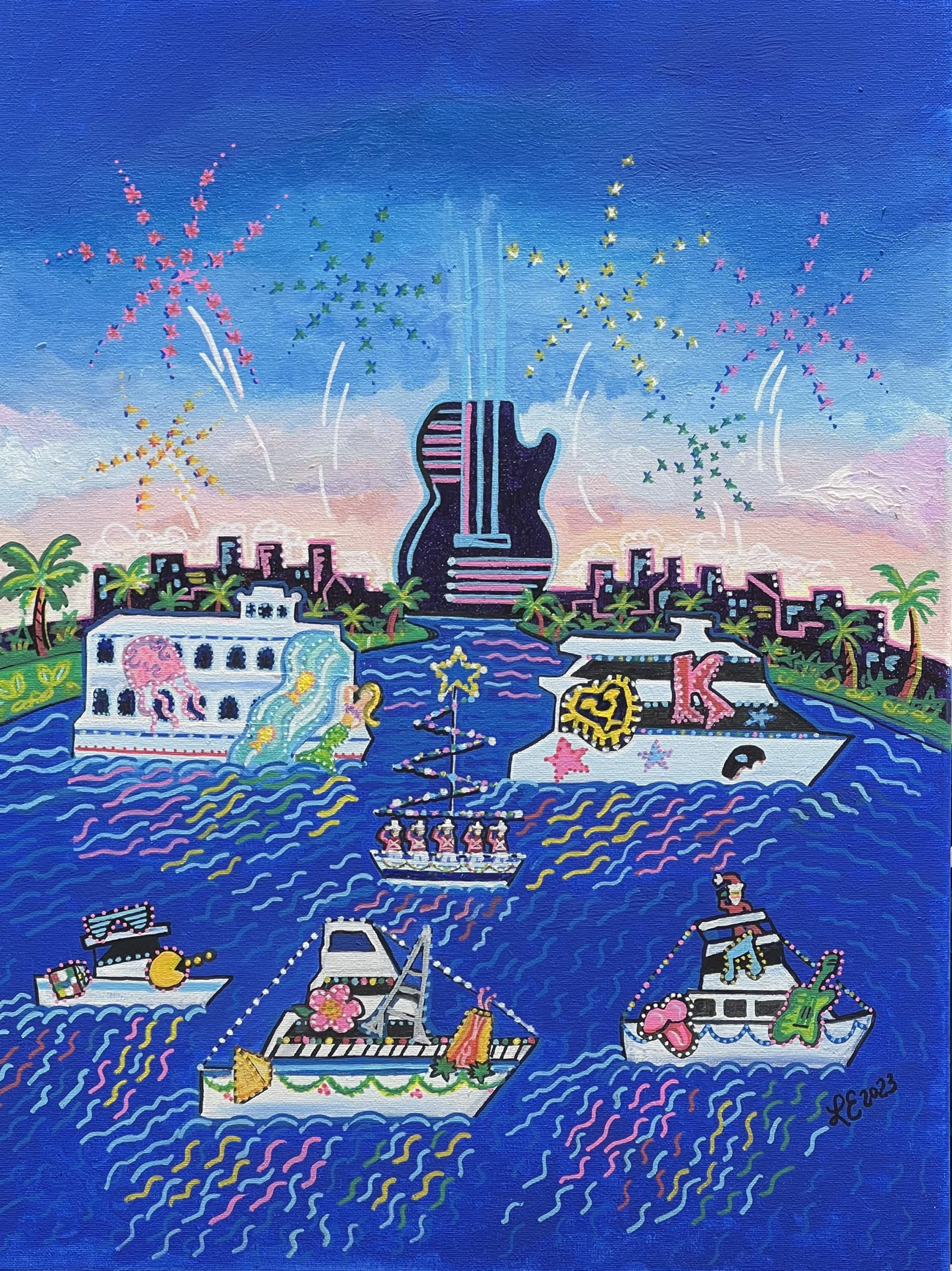 2023 Winterfest Painting REFLECTION by poster artist Laura Elmore