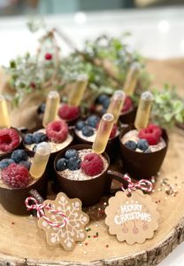 New River Café & Bakery will have Tiramisu in an edible chocolate cup with a Grand Marnier infusion for Water Taxi Guests with tickets for the Jingle Bells and Naughty Elves Cruise.