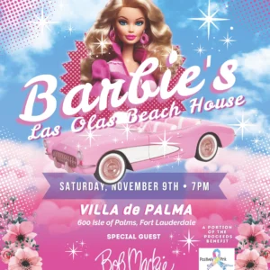 Invitation to the 2024 Savor the Winterfest Season Party "Barbie's Las Olas Beach House" on November 9th