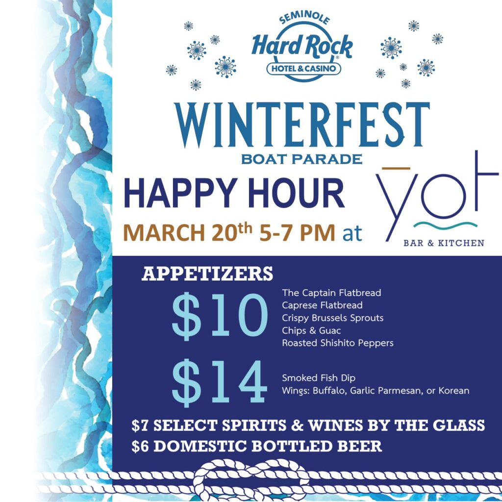 March 2024 Happy Hour at YOT flyer