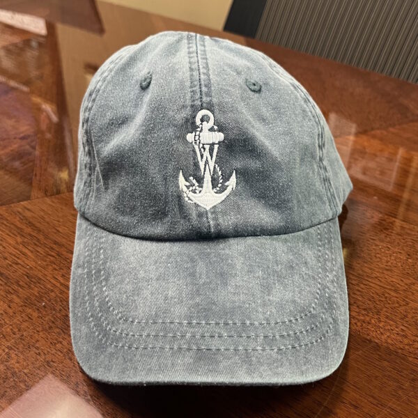 Winterfest Hat front with new Anchor logo in Denim Blue