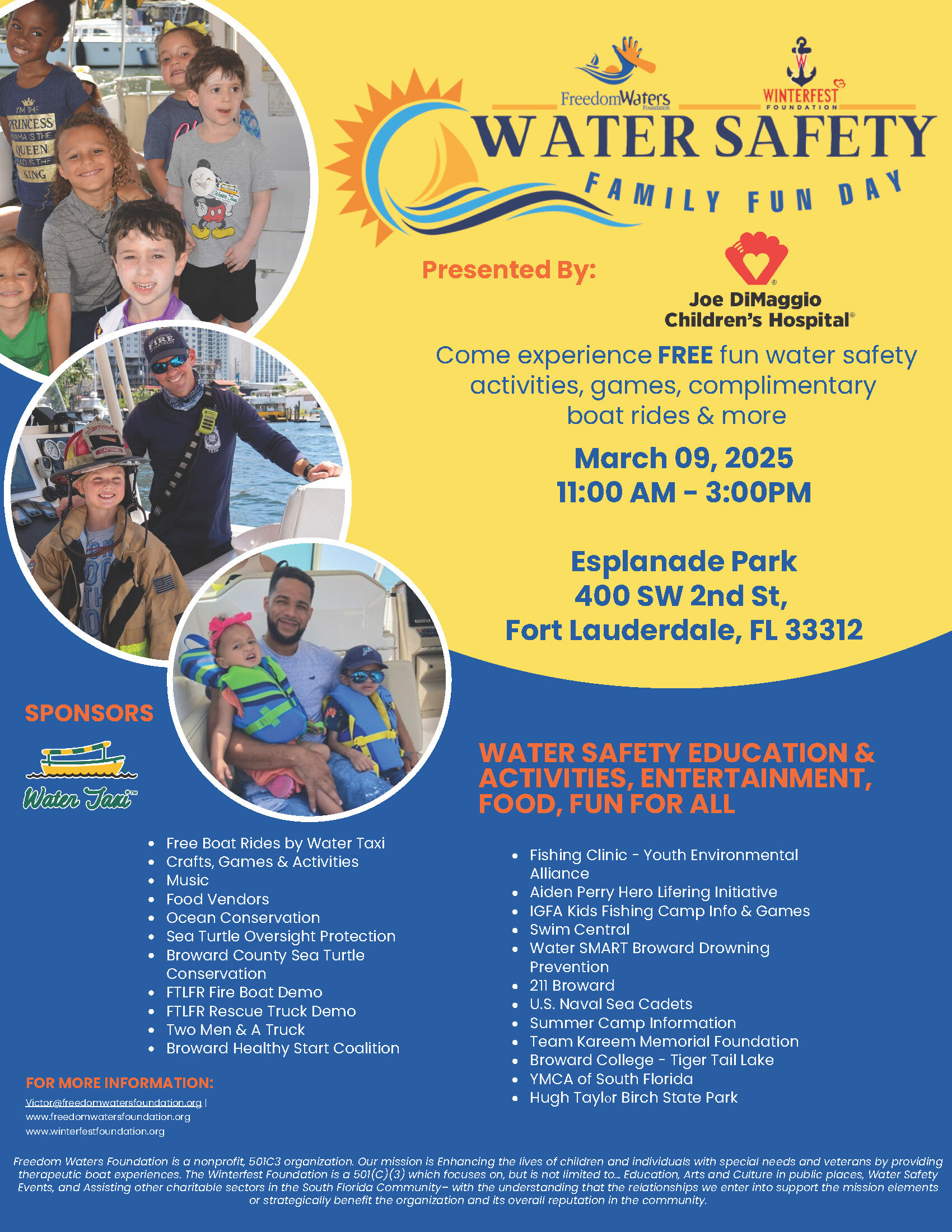 Winterfest Foundation 2025 Water Safety Family Fun Day Poster