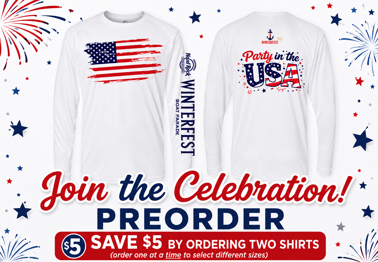 TWO Winterfest "Party in the U.S.A." Long Sleeve Quick Dry Shirt - PRE ORDER